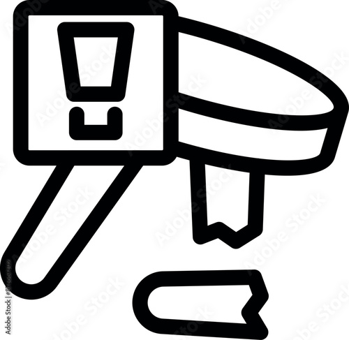 Simple icon of an electric planer making wood shavings, perfect for diy or woodworking projects