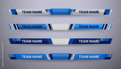 Sport Scoreboard Broadcast Graphic and Lower Thirds Template for soccer and football, vector illustration