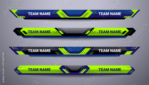 Sport Scoreboard Broadcast Graphic and Lower Thirds Template for soccer and football, vector illustration