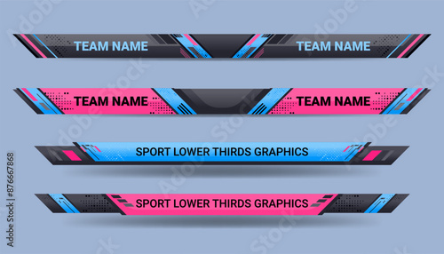 Sport Scoreboard Broadcast Graphic and Lower Thirds Template for soccer and football, vector illustration
