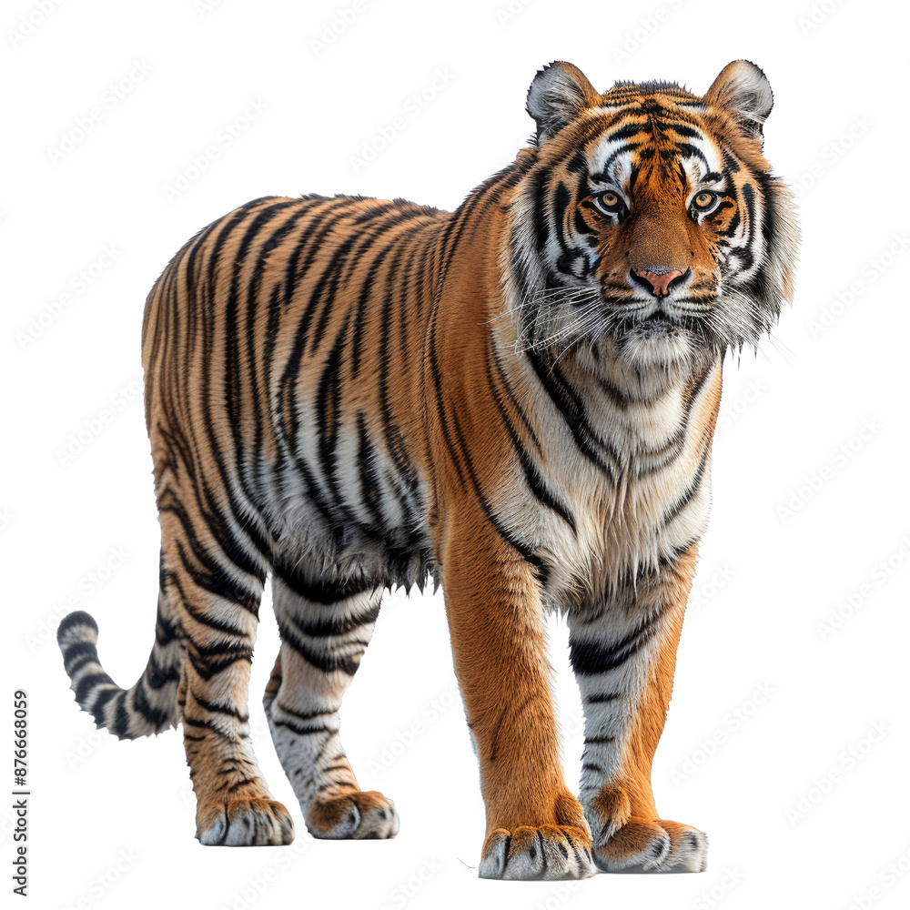 A Tiger isolated on a transparent background for web banner A Tiger isolated on a transparent background for web banner
