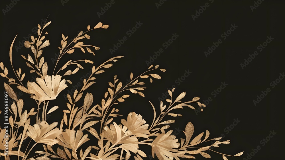 flat black background with flower ornament flat black background with flower ornament