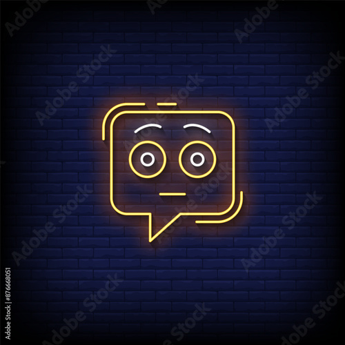 flushed emoji symbol neon sign vector