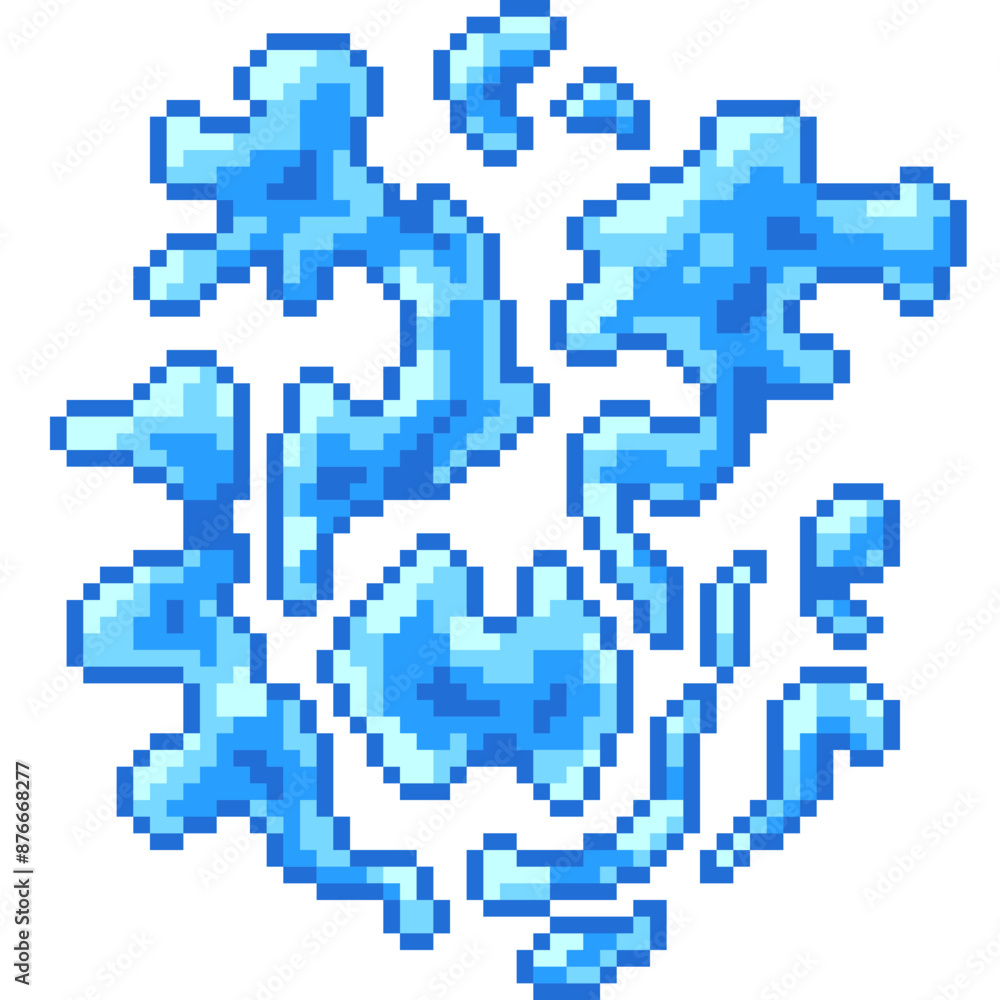 pixel art of abstract water symbol pixel art of abstract water symbol