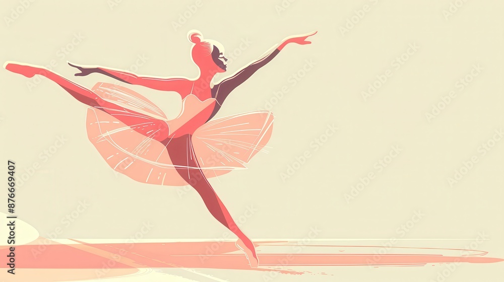 Elegant illustration of a ballet dancer in a graceful pose, showcasing delicate movements and artistic expression. Elegant illustration of a ballet dancer in a graceful pose, showcasing delicate movements and artistic expression.