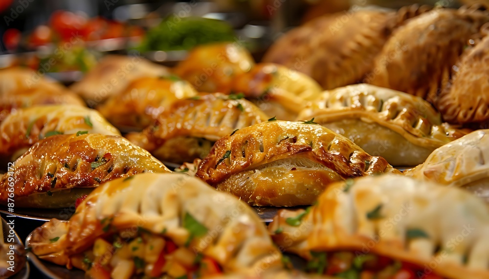Close-up of South American empanadas Close-up of South American empanadas