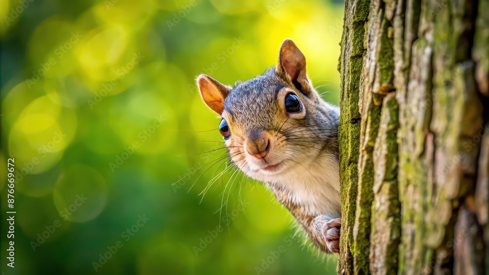 Curious squirrel peeking out from behind a tree, squirrel, curious, tree, wildlife, nature, animal, peeking, cute Curious squirrel peeking out from behind a tree, squirrel, curious, tree, wildlife, nature, animal, peeking, cute