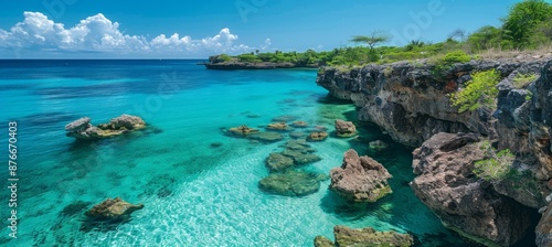 Wallpaper Mural Rocky sea coastline. Generative AI technology.	
 Torontodigital.ca