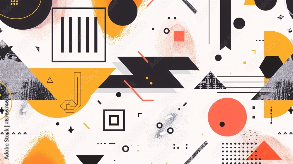 Obraz premium Abstract Geometric Pattern with White Background
