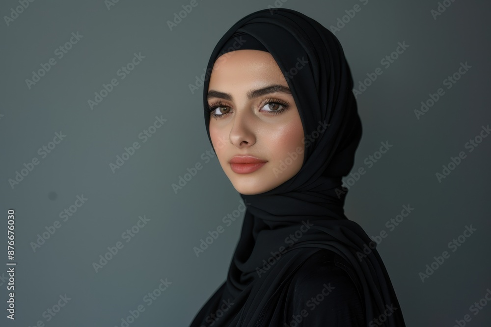 Portrait of a Woman Wearing a Black Hijab Portrait of a Woman Wearing a Black Hijab