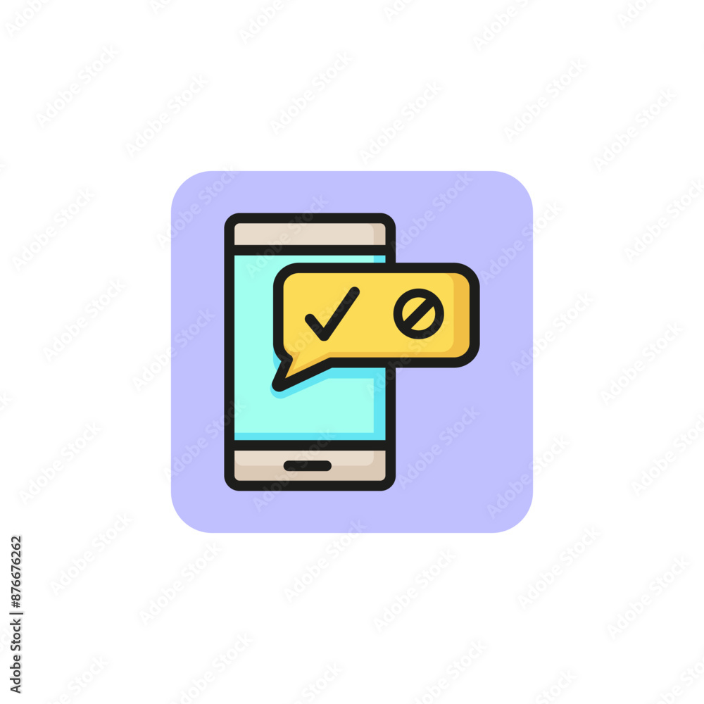 Mobile satisfaction survey line icon. Evaluation form, feedback, service rating. Survey concept. Vector illustration can be used for topics like technology, internet, service Mobile satisfaction survey line icon. Evaluation form, feedback, service rating. Survey concept. Vector illustration can be used for topics like technology, internet, service