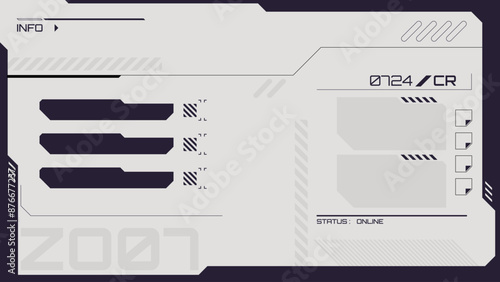 black and white outline cyberpunk retro futuristic background with hud