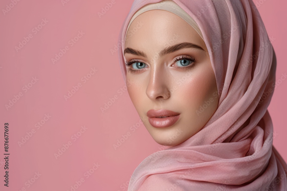Portrait of a Woman in a Pink Headscarf Portrait of a Woman in a Pink Headscarf