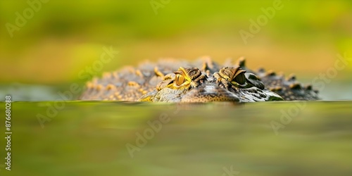 A powerful crocodile in the lake watching for its next prey. Concept Wildlife Photography, Nature Photography, Predator Behavior, Animal Encounters