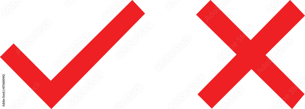 red and white arrow reject and accept icon