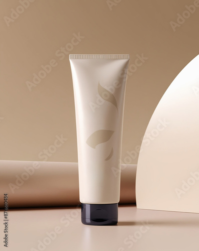 tube of cream on white background