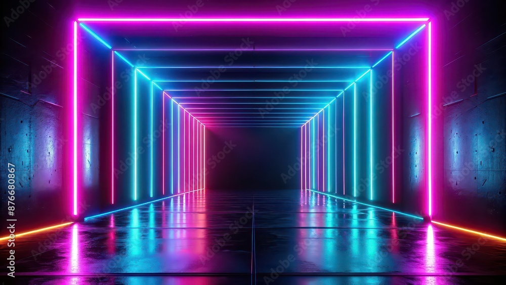 Neon futuristic lights on a black background, vibrant and visually striking , neon, futuristic, lights, black Neon futuristic lights on a black background, vibrant and visually striking , neon, futuristic, lights, black