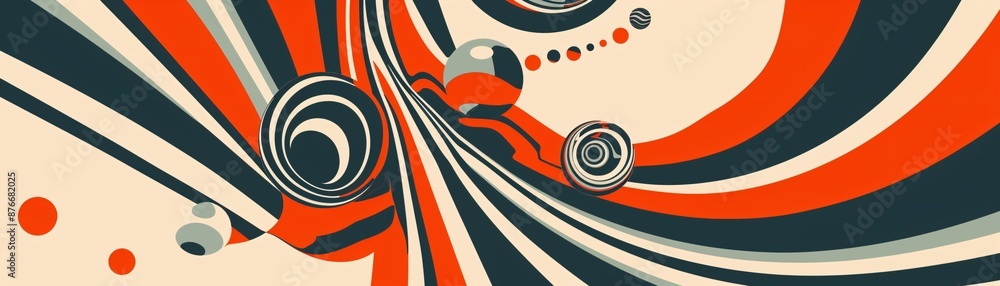 Obraz premium Abstract Swirling Pattern in Red, Blue, and Beige