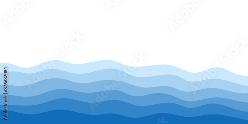 Background vector illustration of blue ocean wave layer