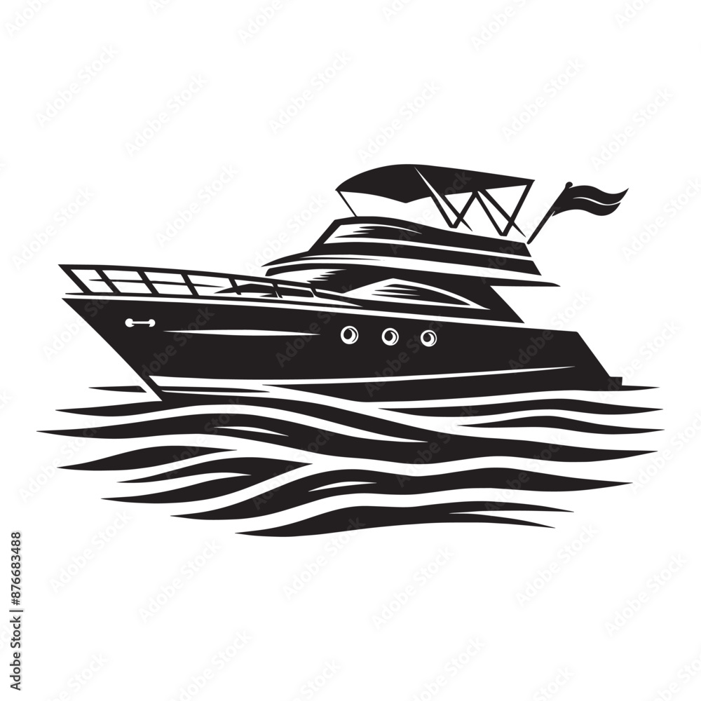 Boat silhouette vector illustration isolated on a white background Boat silhouette vector illustration isolated on a white background