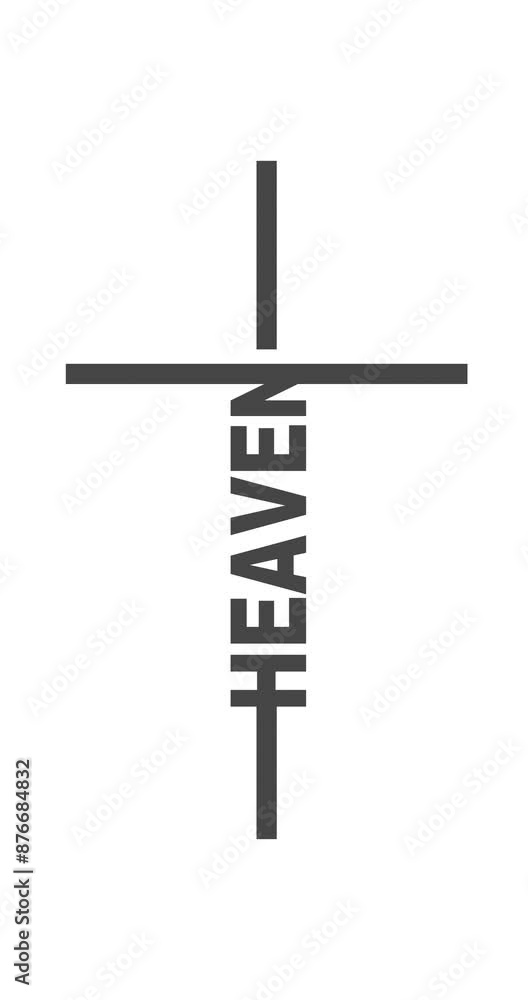 Heaven word in the shape of a cross. Christian, religious and church typography concept. Design with Christian icon heaven. Heaven word in the shape of a cross. Christian, religious and church typography concept. Design with Christian icon heaven.