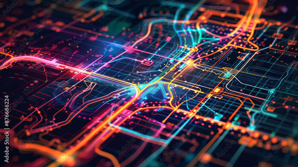 Smart maps displaying public transport options, including real-time ...