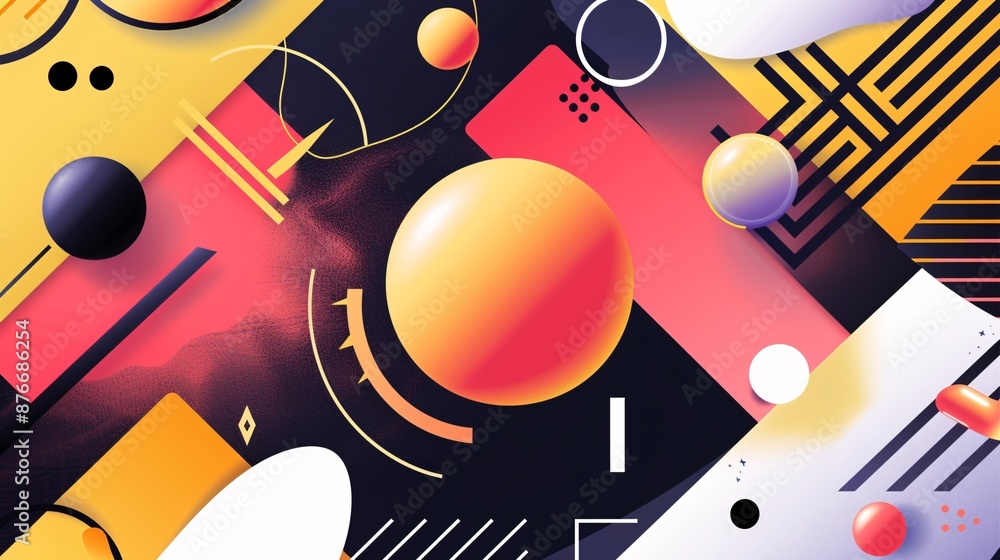 Obraz premium Abstract Geometric Composition with Vibrant Colors