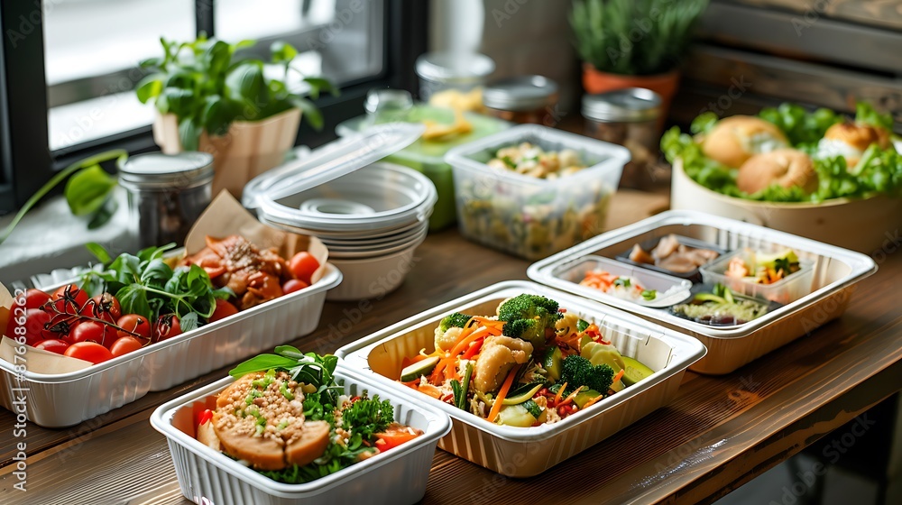Diverse of containers for takeaway food Diverse of containers for takeaway food