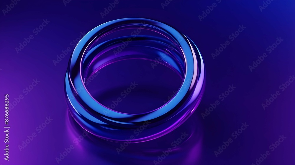 Abstract Technology modern blue Neon Light Ring or circle on Black Background .Generated with AI Abstract Technology modern blue Neon Light Ring or circle on Black Background .Generated with AI