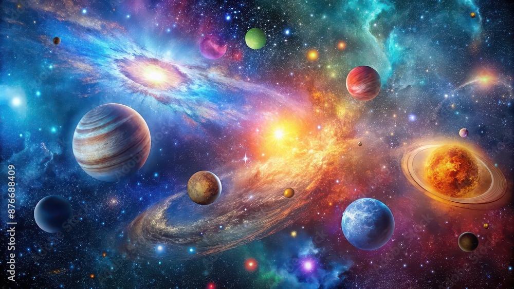 of a celestial symphony with colorful interstellar beauty and celestial wonders, cosmic, masterpiece, crafting, beauty of a celestial symphony with colorful interstellar beauty and celestial wonders, cosmic, masterpiece, crafting, beauty