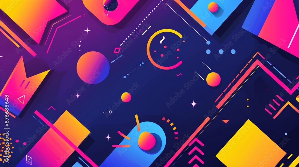 Abstract Geometric Pattern with Neon Colors Abstract Geometric Pattern with Neon Colors