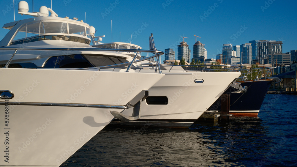 Fototapeta premium seattle boat yacht summer rich life sea