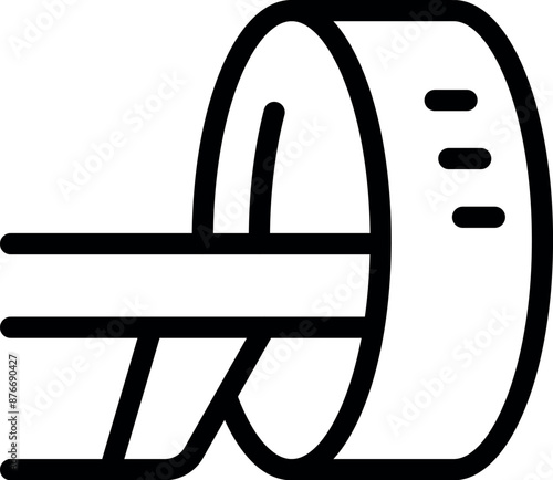 Line icon of a mri scanner, showing its powerful technology for medical imaging