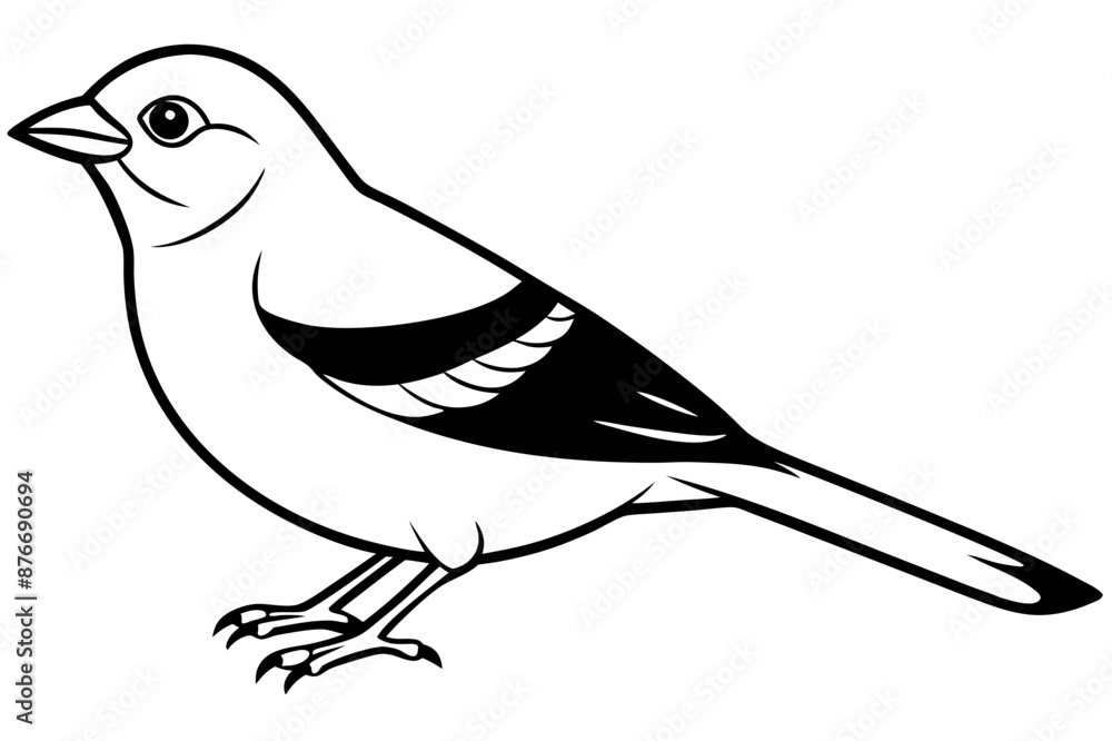 Obraz premium Chaffinch icon vector line art illustration