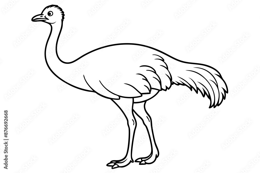Fototapeta premium Emu icon vector line art illustration