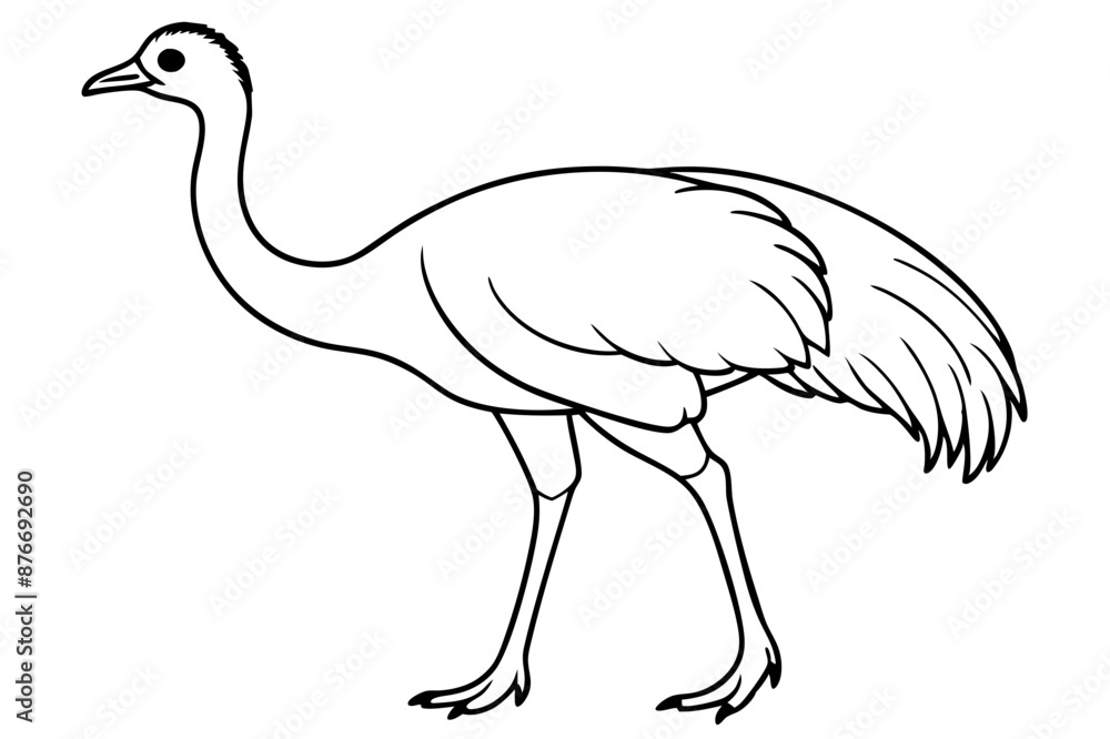 Fototapeta premium Emu icon vector line art illustration