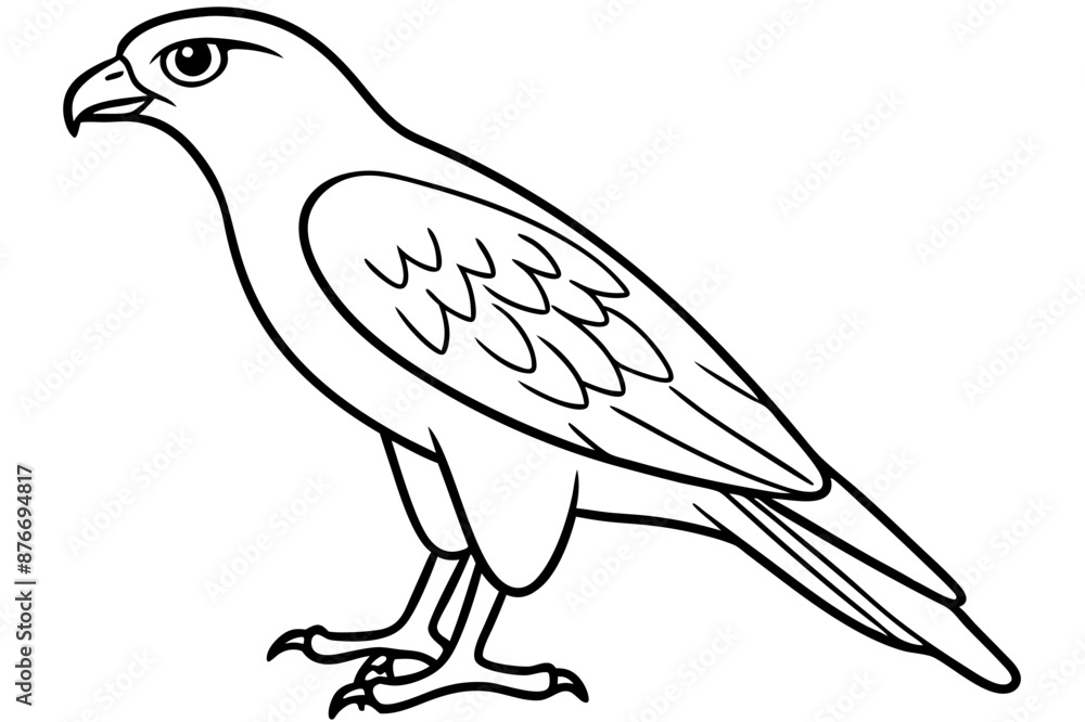 Obraz premium Cooper's Hawk icon vector line art illustration