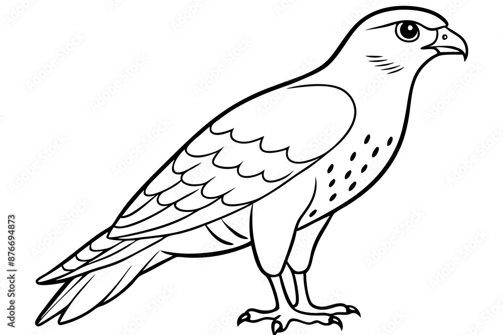 Fototapeta premium Cooper's Hawk icon vector line art illustration