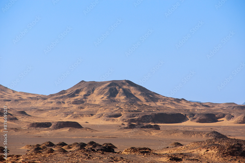 landscape in the desert, black and white desert, Egypt landscape in the desert, black and white desert, Egypt