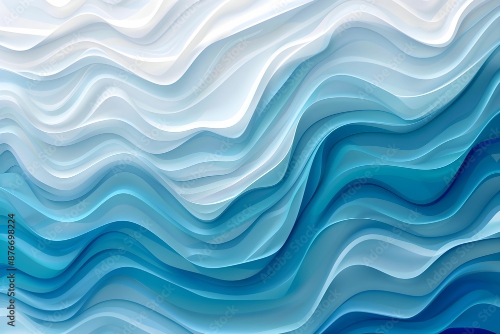 Wave texture background vector illustration, curved and fluid undulating surface.
