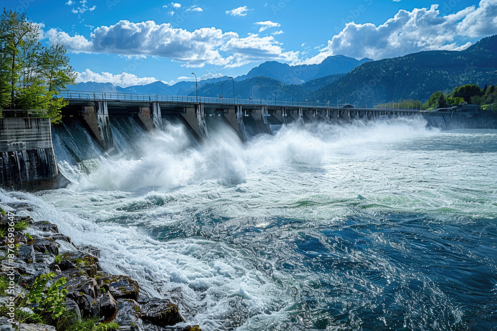 Fototapeta premium A magnificent hydroelectric power station