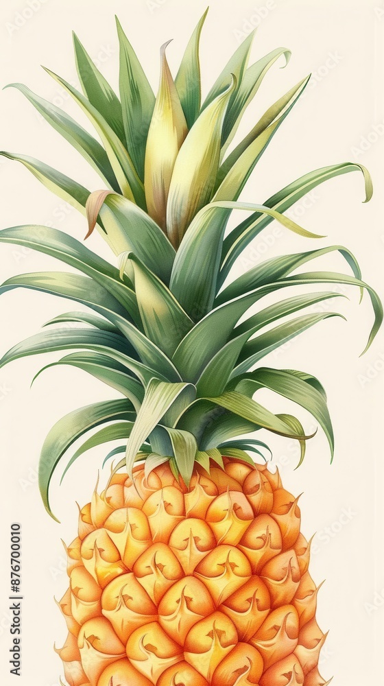 Fototapeta premium Tropical Delight. Vibrant pineapple background concept