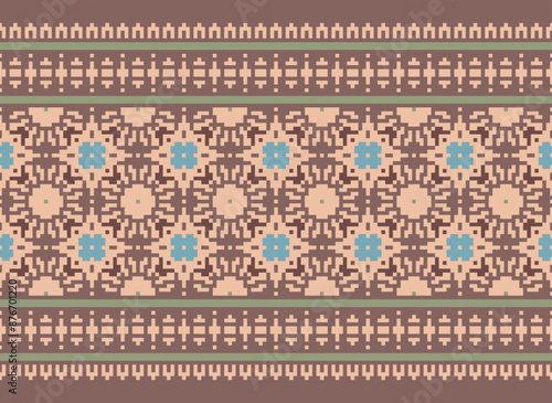 Wallpaper Mural Ethnic Vector Cross Stitch Pixel Pattern Ethnic Patterns Abstract Art Design for Carpet Wallpaper Clothing. Premium. Embroidery. Vector Pixel Art Pattern. Torontodigital.ca