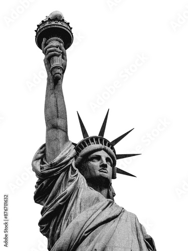 Photos ancient Liberty of isolated halftone vintage dots texture cut-out retro magazine