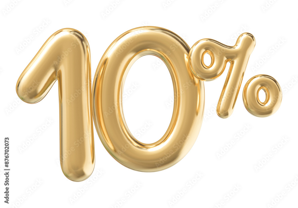 10 Percent Off Sale Gold Number 3D 10 Percent Off Sale Gold Number 3D