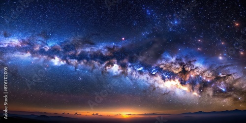Night sky in deep space with the Milky Way galaxy and millions of stars , space, universe, galaxy, Milky Way, night sky
