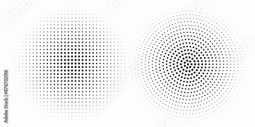 Set of black halftone dots backgrounds. vector modern dots halftone