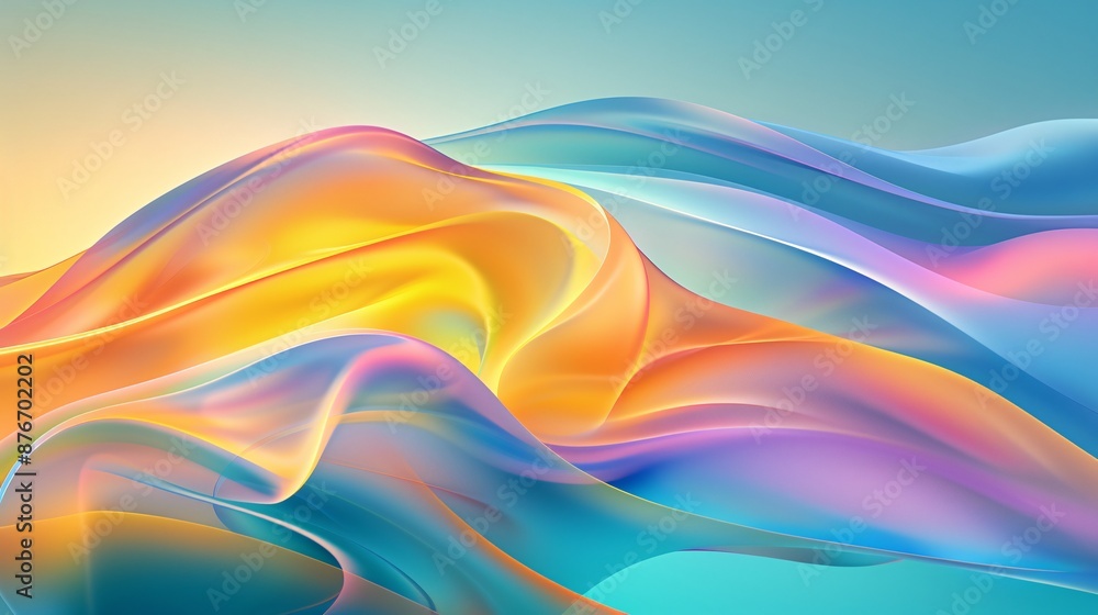 Obraz premium Abstract Colorful Waves and Curls