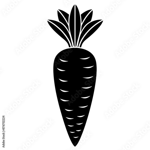 Carrot silhouette vector  isolated on white background