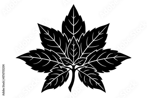 Frost leaf icon silhouette vector illustration